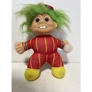 1992 Sof’Trolls creata doll baesball plush troll 10.5"